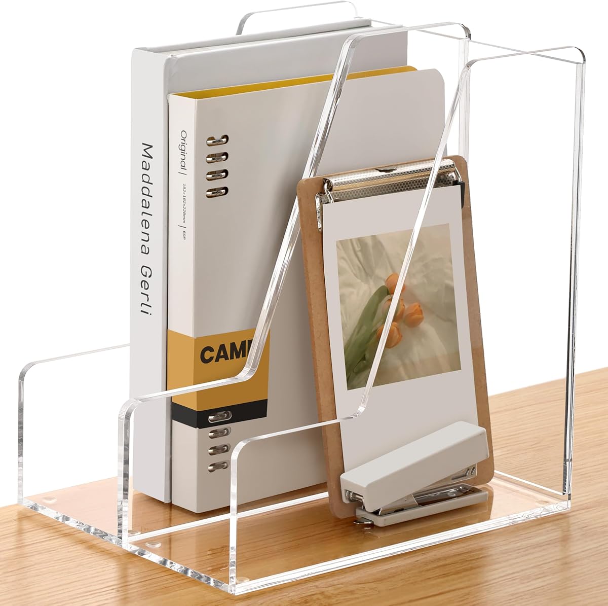 Clear Acrylic Magazine File Holder - Frosted product photo