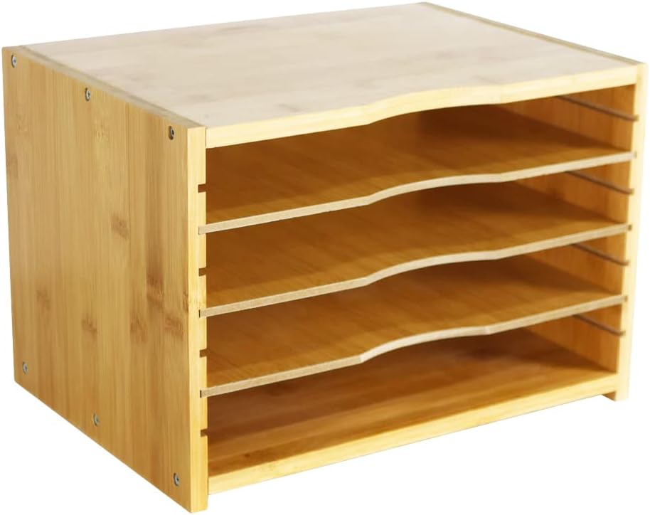 Bamboo Letter Organizer Tray - Natural, 3-Tier product photo