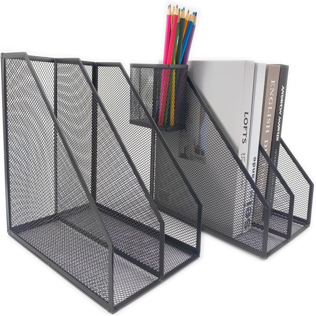 Wire Mesh Magazine File Holder - Black product photo