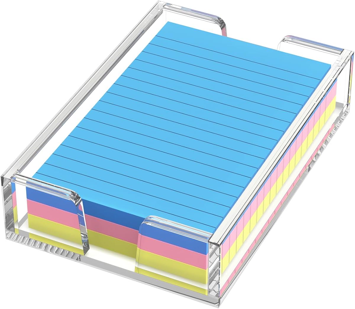 Acrylic Sticky Note and Flag Tray Organizer - Clear, 5-Slot product photo