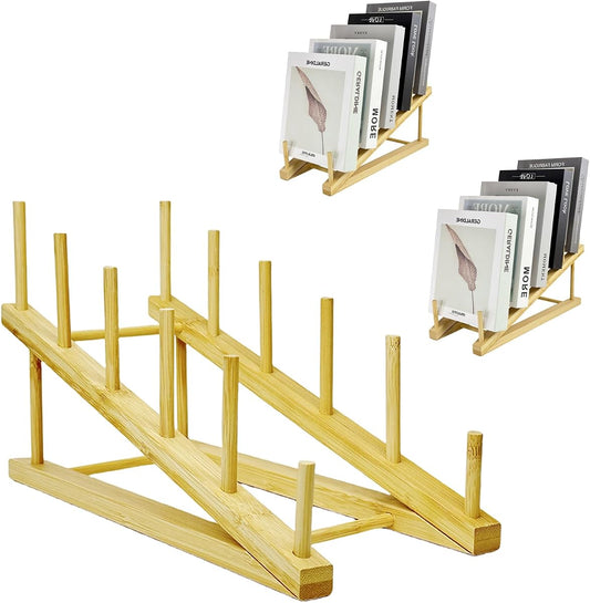 Adjustable Tabletop Book Rack Holder - Black, 5-Slot product photo