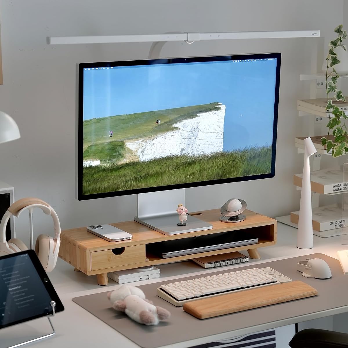 Bamboo Monitor Stand Riser - Natural Bamboo, 16 inch product photo