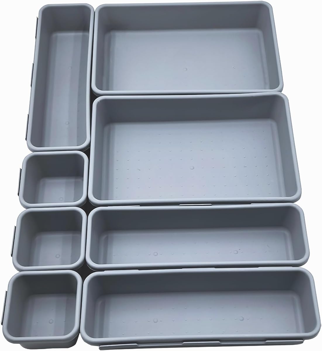 Interlocking Modular Drawer Bins Set - Clear, 7-Piece product photo