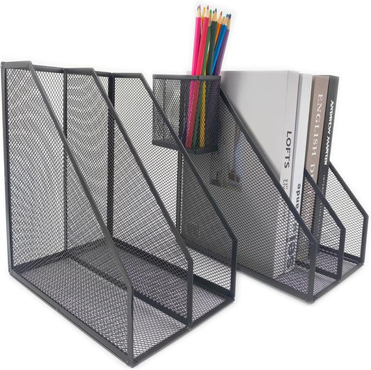Wire Mesh Magazine File Holder - Black product photo