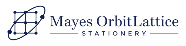 mayes orbitlattice stationery logo