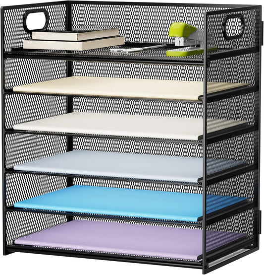 Mesh Stacking Document Tray - Black, 2-Tier product photo
