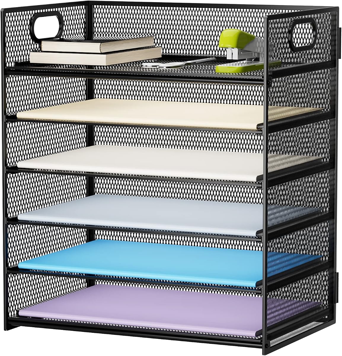 Mesh Stacking Document Tray - Silver, 2-Tier product photo