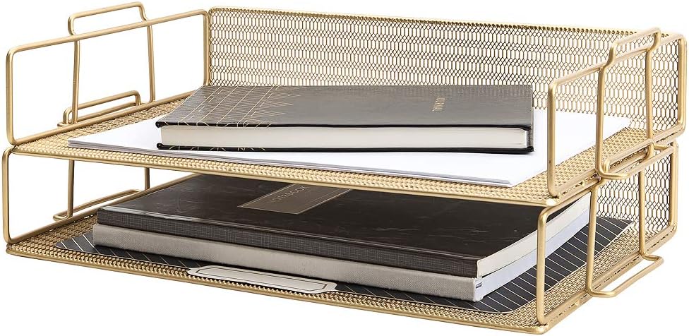 Stackable Letter Tray Organizer - White, 3-Tier product photo