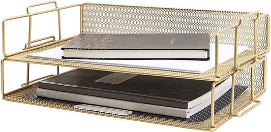 Stackable Letter Tray Organizer - White, 3-Tier product photo