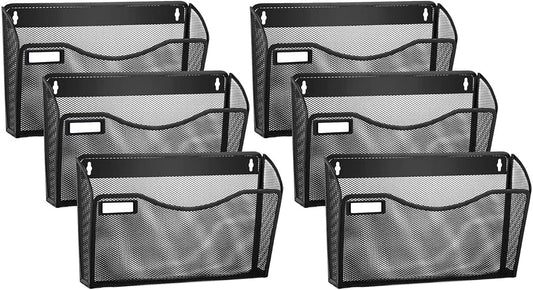 Wall-Mounted File Holder Tray - Black, 3-Slot product photo